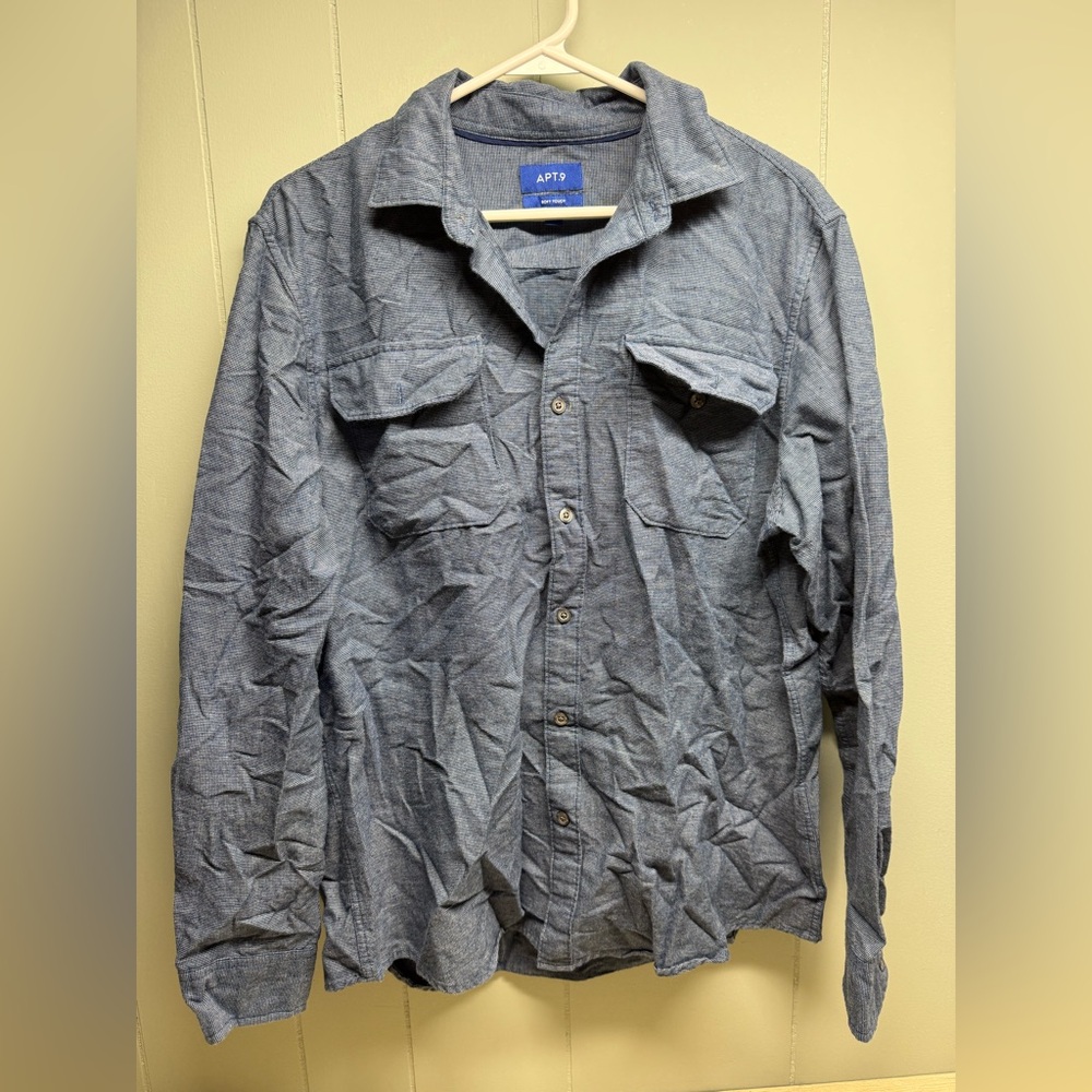 Apt. 9 Soft Touch Blue and White Shirt